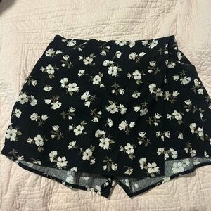 Floral Black Women's Skort
